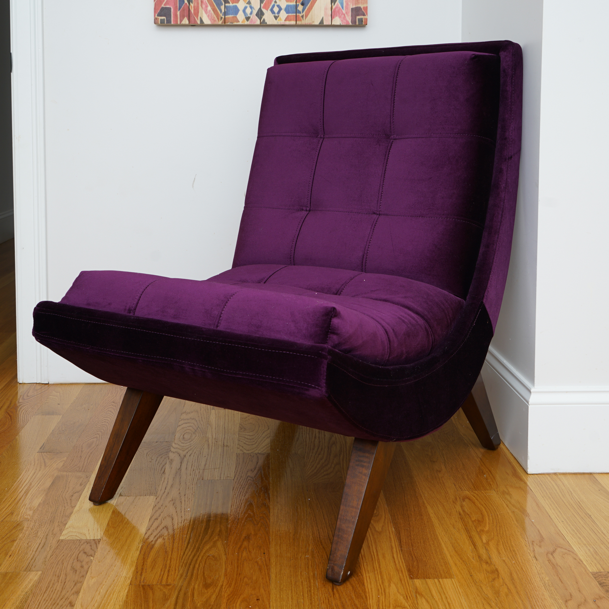 Modern Purple Lounge Chair with Ottoman