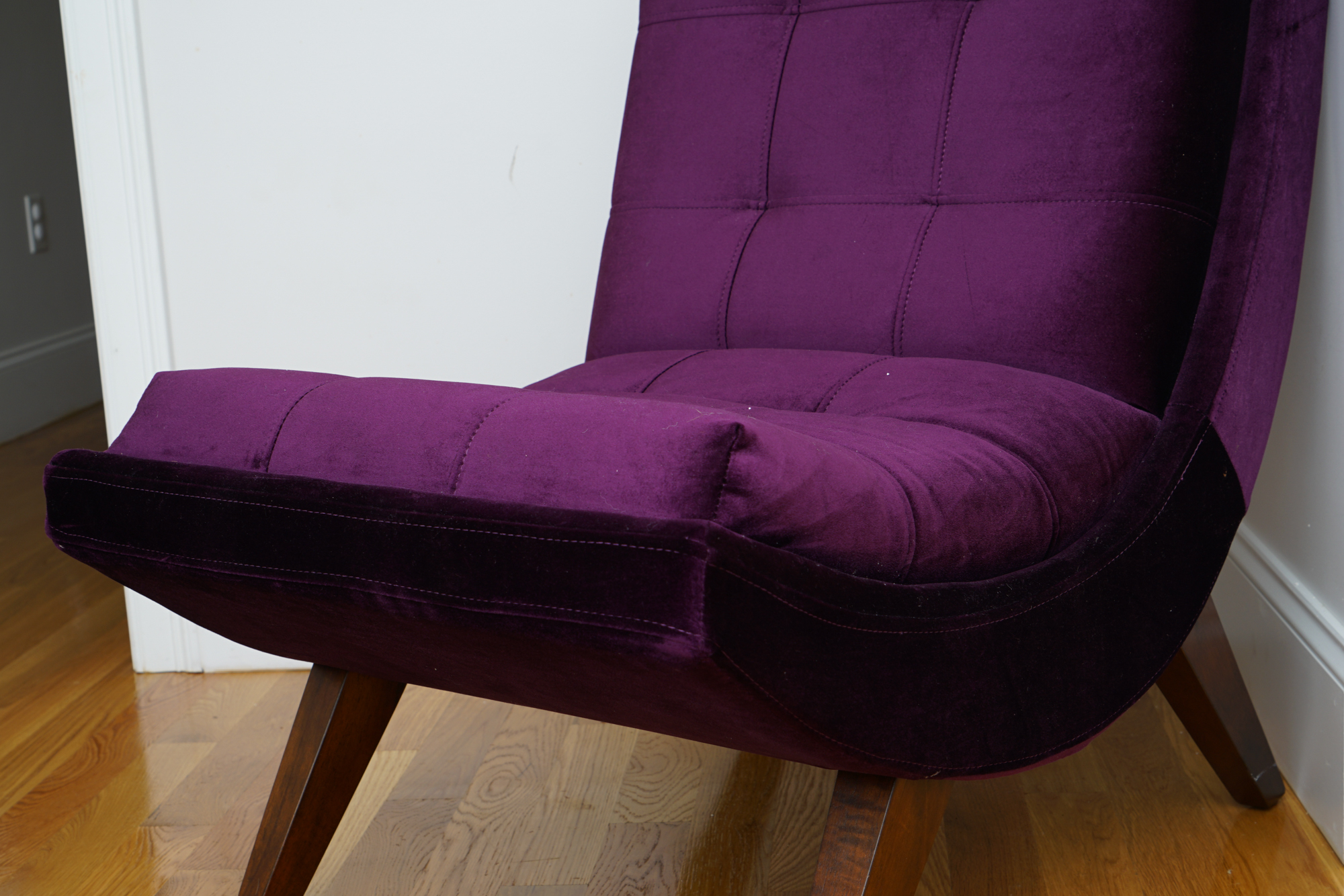 Modern Purple Lounge Chair with Ottoman
