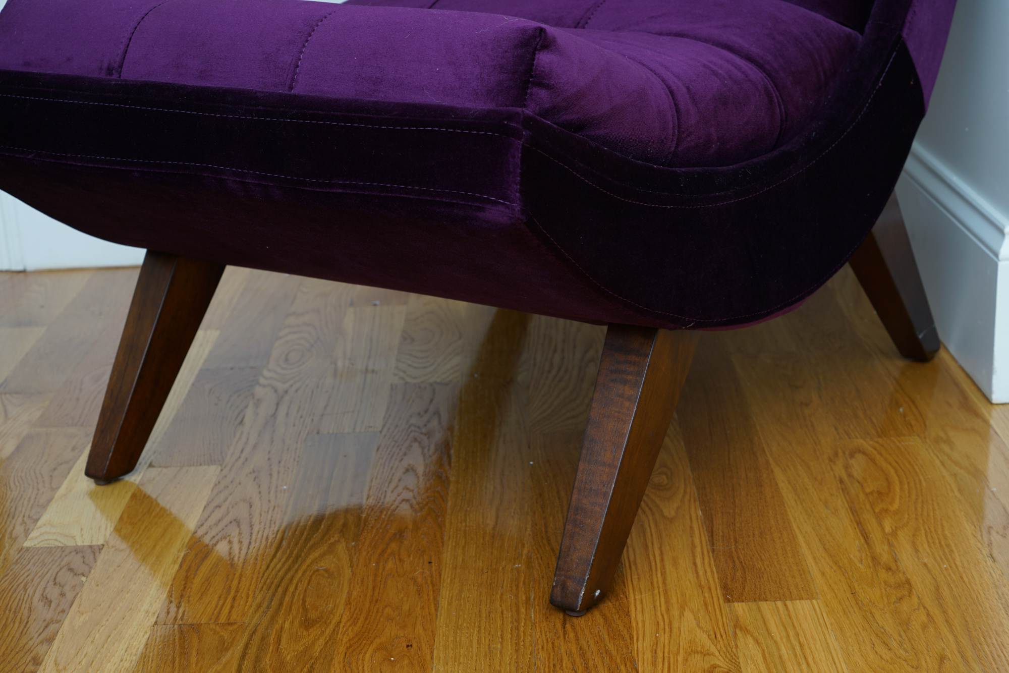 Modern Purple Lounge Chair with Ottoman