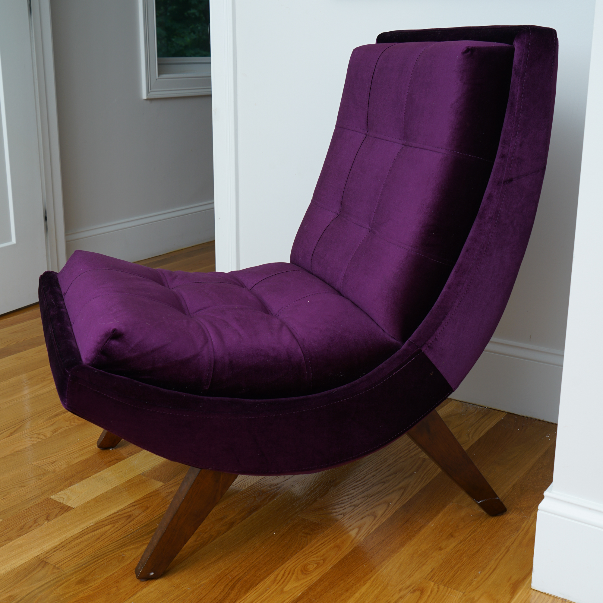 Modern Purple Lounge Chair with Ottoman