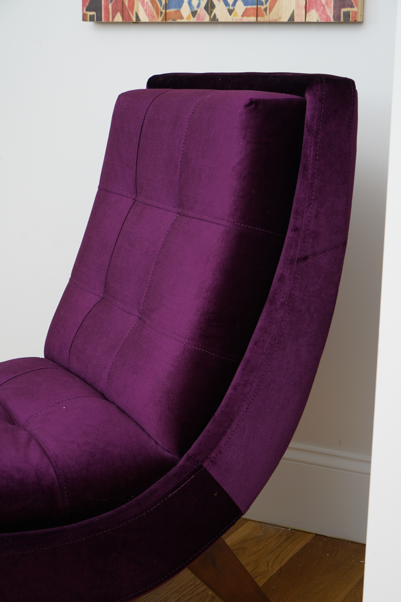 Modern Purple Lounge Chair with Ottoman