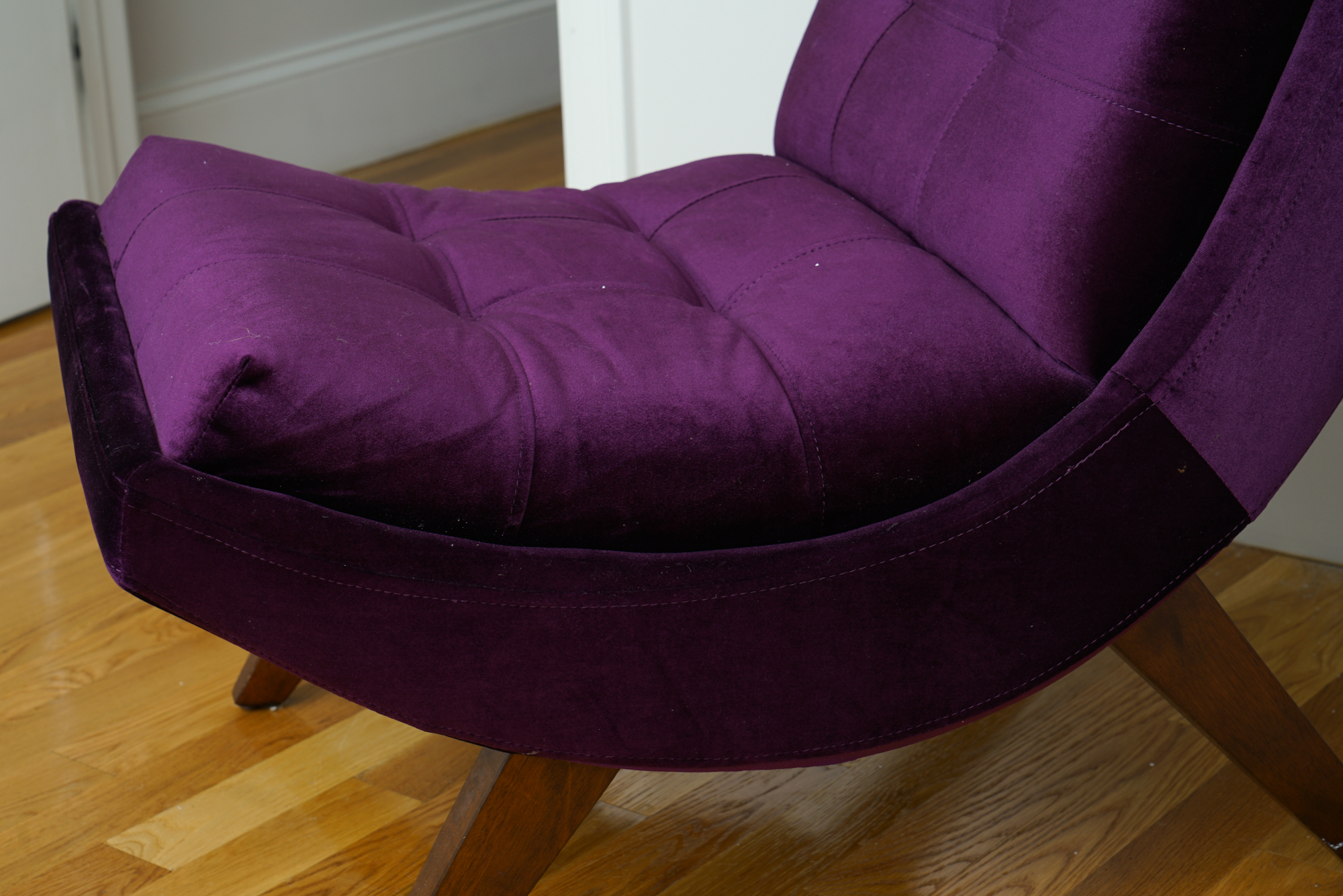 Modern Purple Lounge Chair with Ottoman