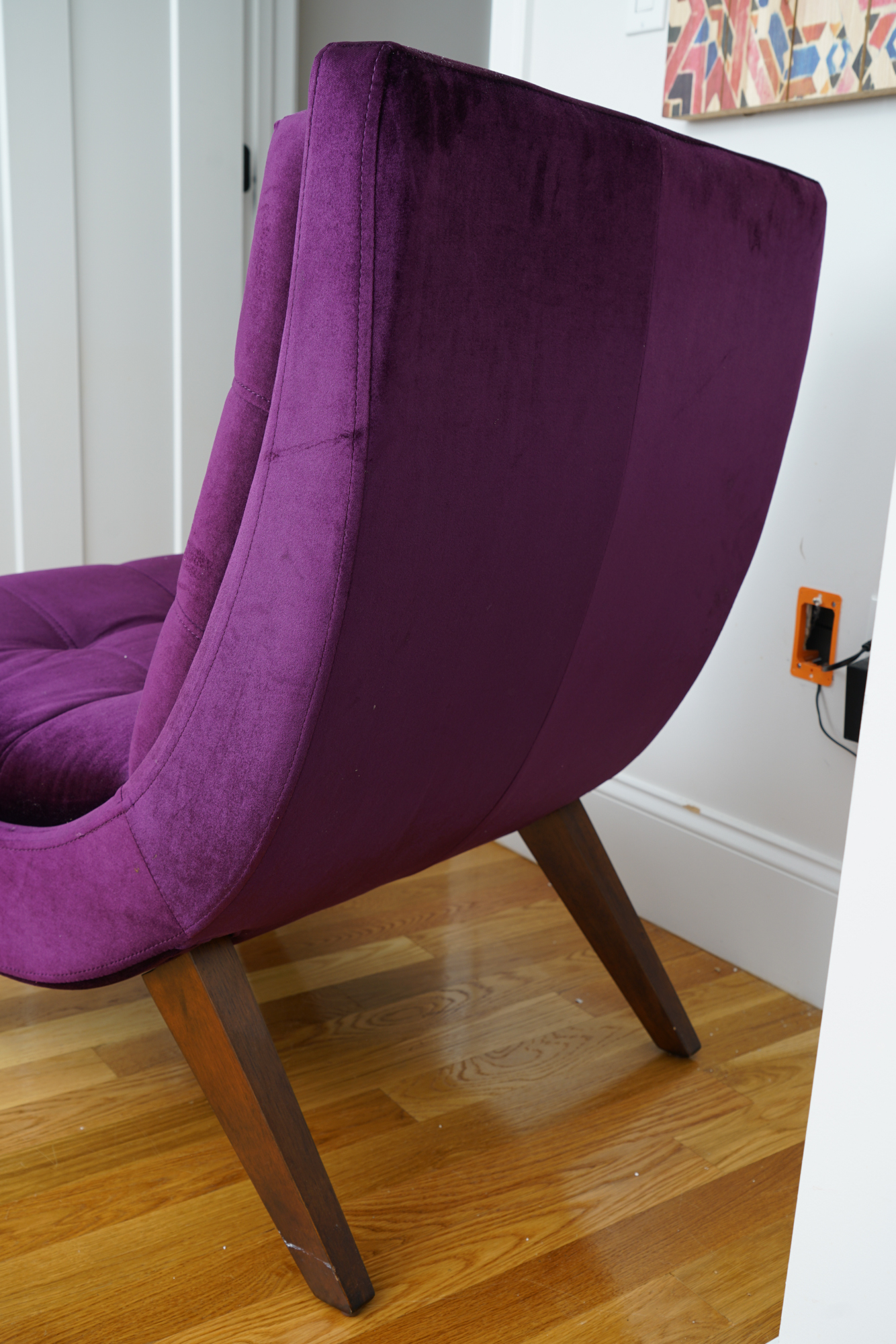 Modern Purple Lounge Chair with Ottoman