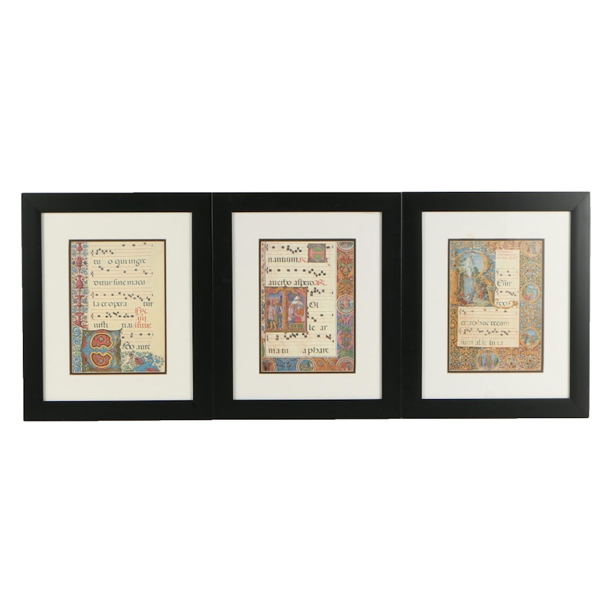 Offset Lithographs After Illuminated Manuscript Pages