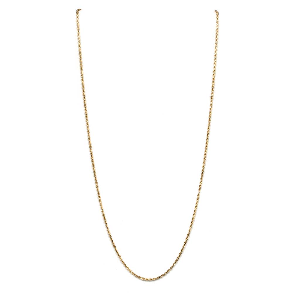 14K Yellow Gold Rope Necklace