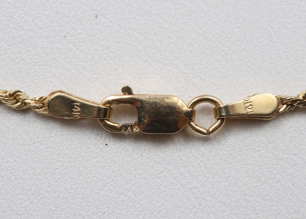 14K Yellow Gold Rope Necklace