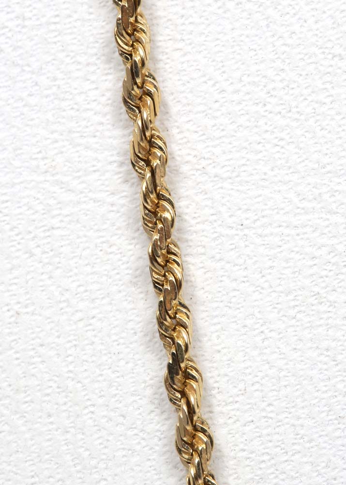 14K Yellow Gold Rope Necklace