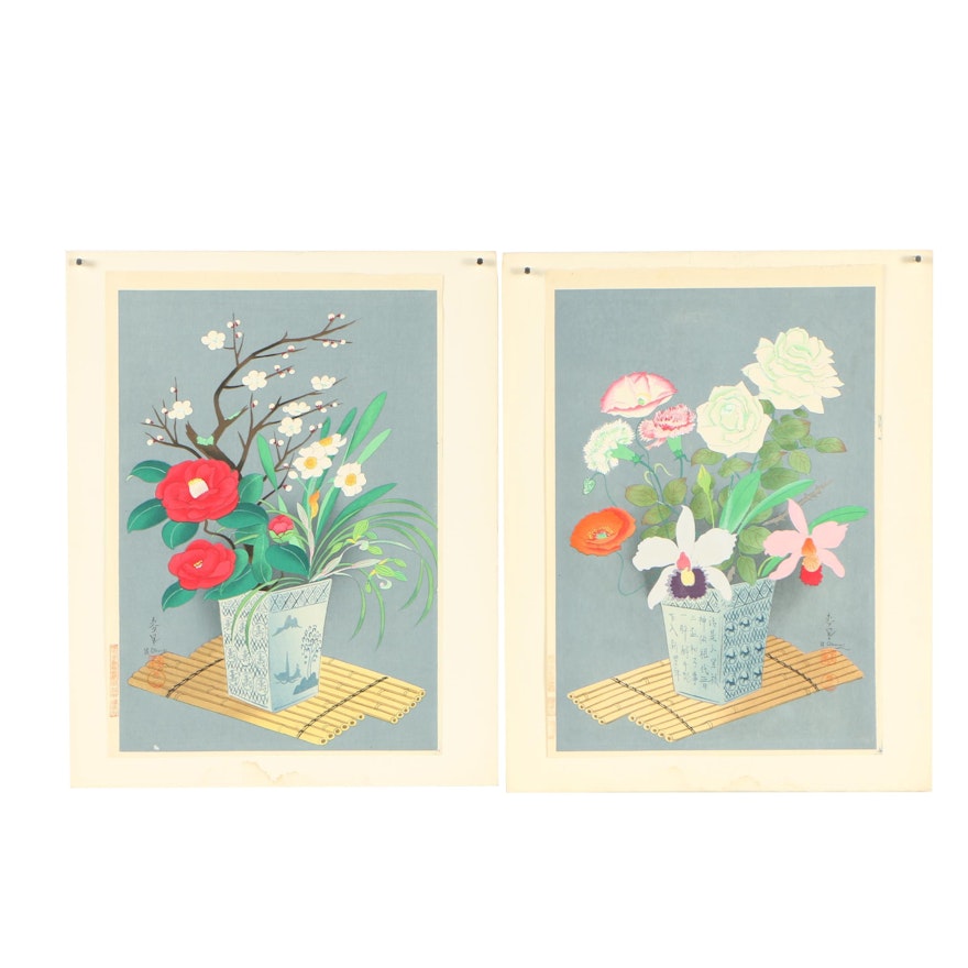 Bakufu Ohno Still Life Woodblock Prints