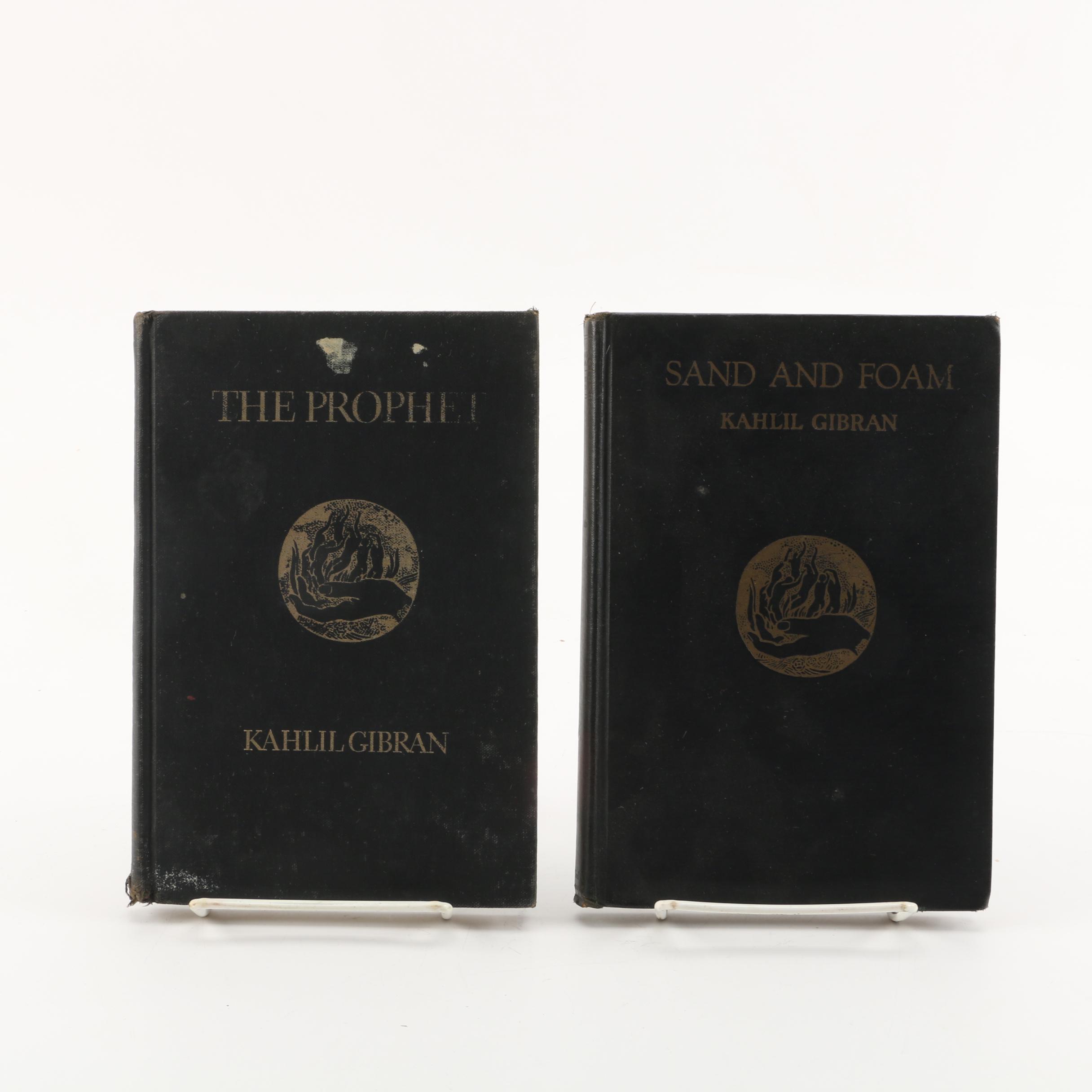 1955 "The Prophet" and 1929 "Sand and Foam" by Kahlil Gibran