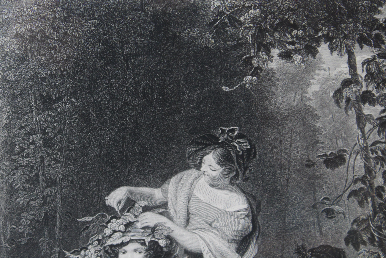 Antique W. F. Witherington "The Crown of Hops" Engraving