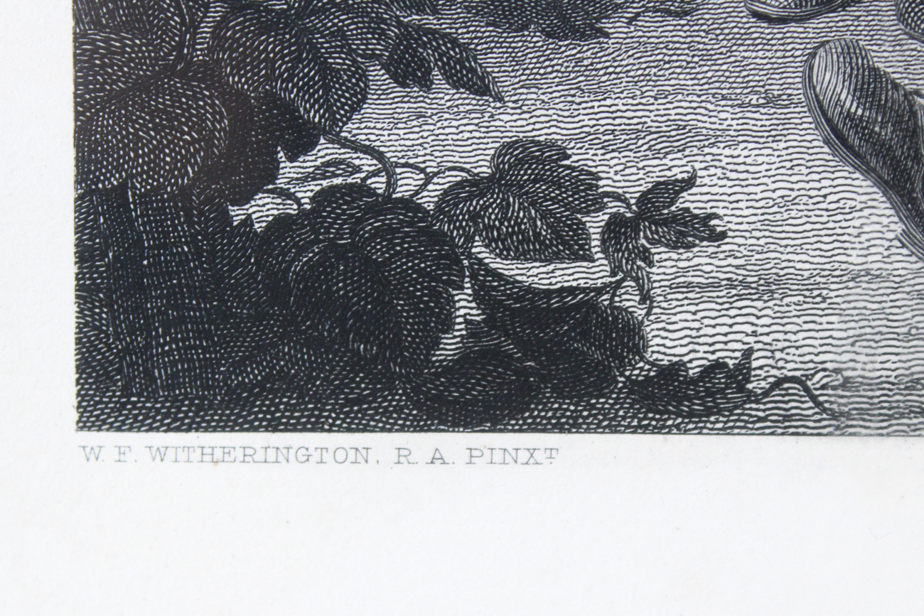 Antique W. F. Witherington "The Crown of Hops" Engraving