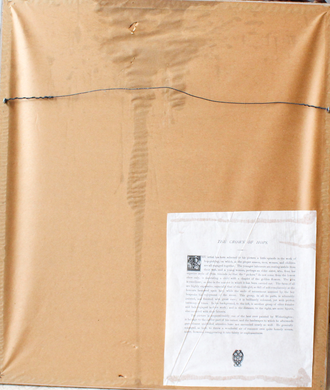 Antique W. F. Witherington "The Crown of Hops" Engraving