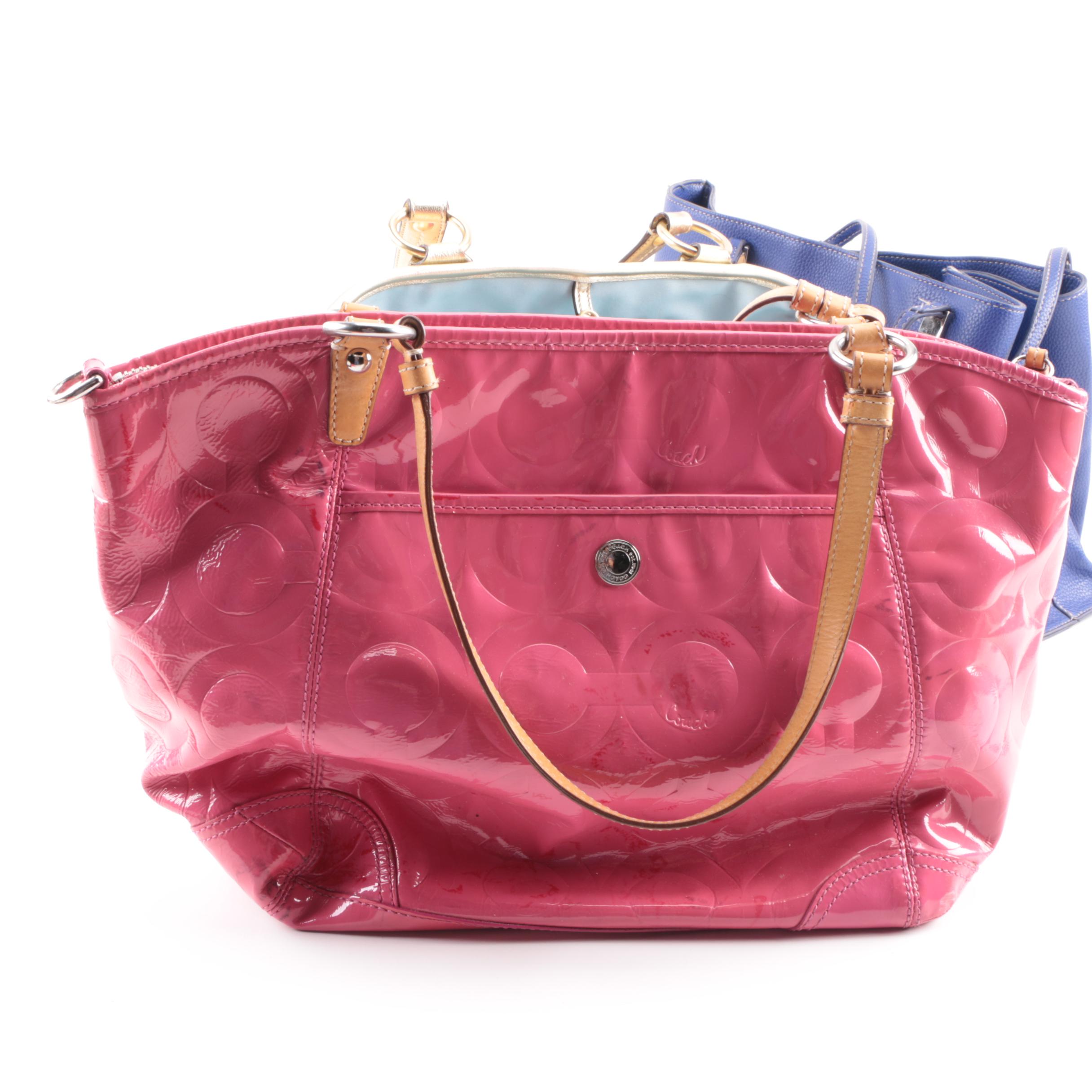Coach Basket and Leah Patent Leather Totes with Others Including Lacoste