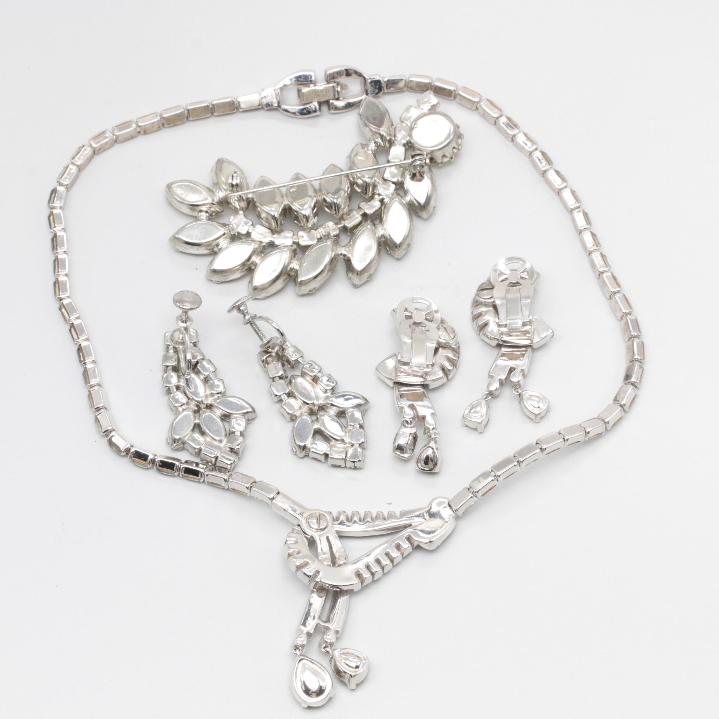 Vintage Jewelry Assortment Including Mazer Bros and Glass