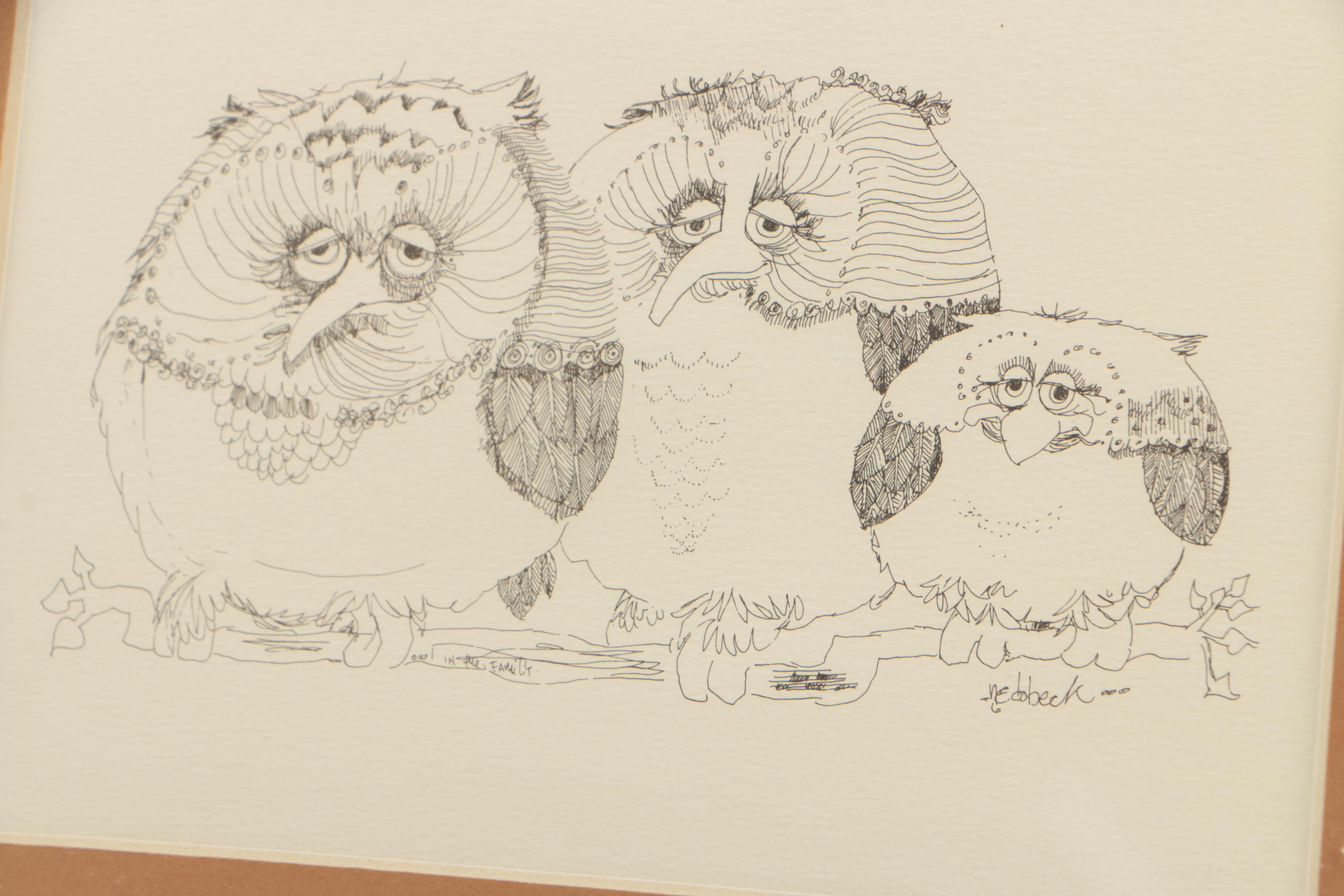 Don Nedobeck Drawing and Signed "Nedobeck's Alphabet Book"