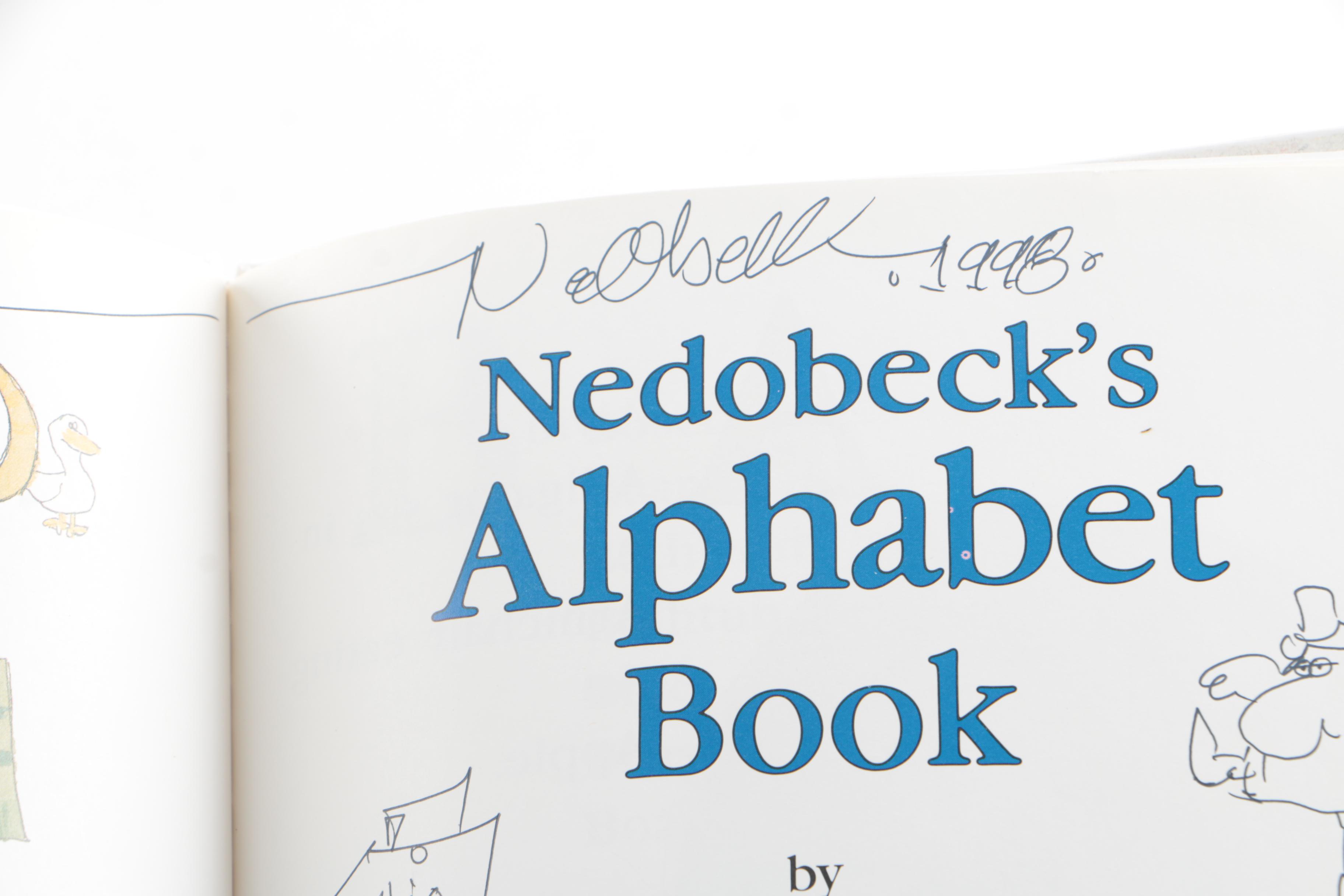 Don Nedobeck Drawing and Signed "Nedobeck's Alphabet Book"