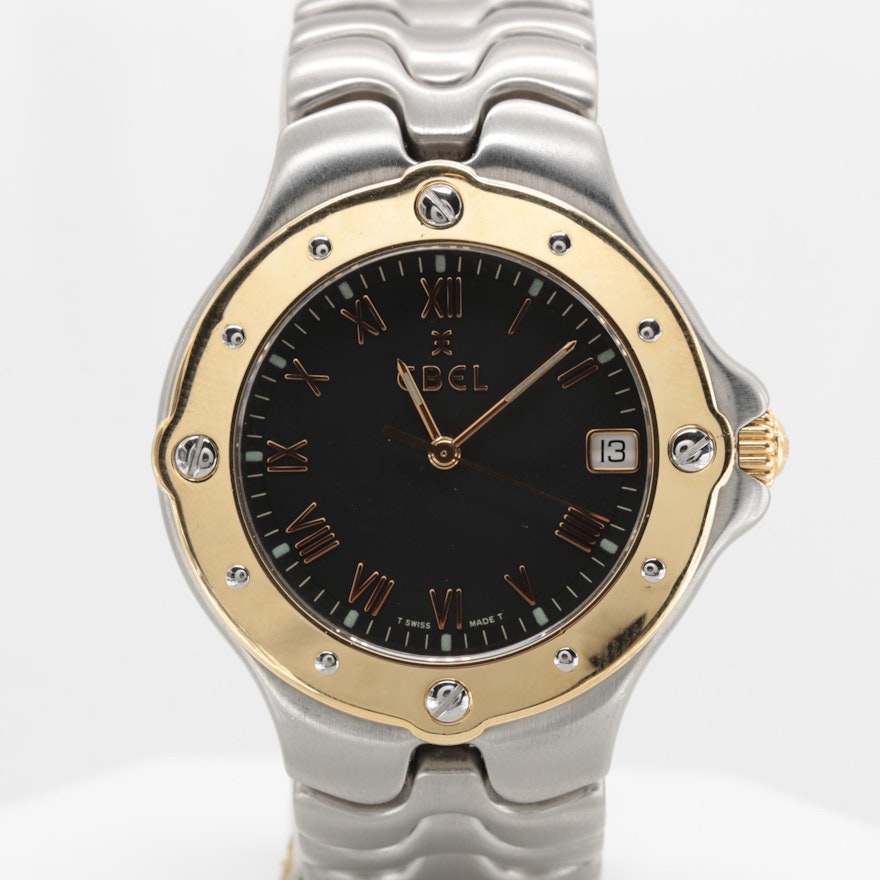 Ebel SportWave 18K Yellow Gold and Stainless Steel Quartz Wristwatch