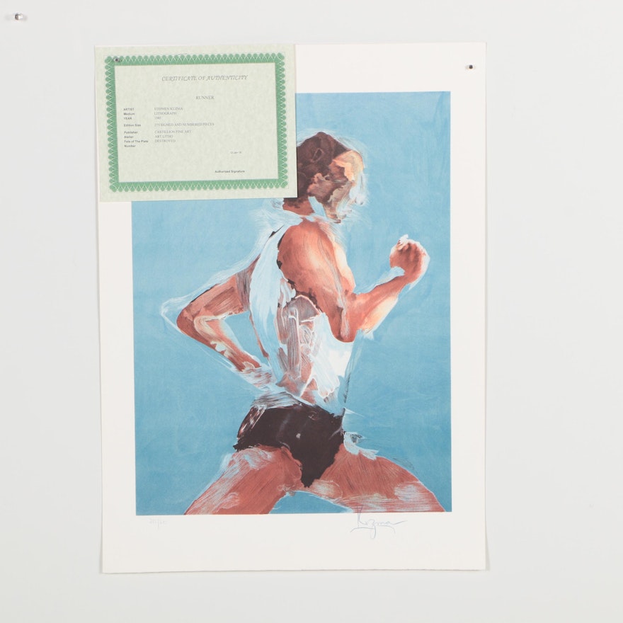 Steve Kuzma Limited Edition Color Lithograph "Runner"