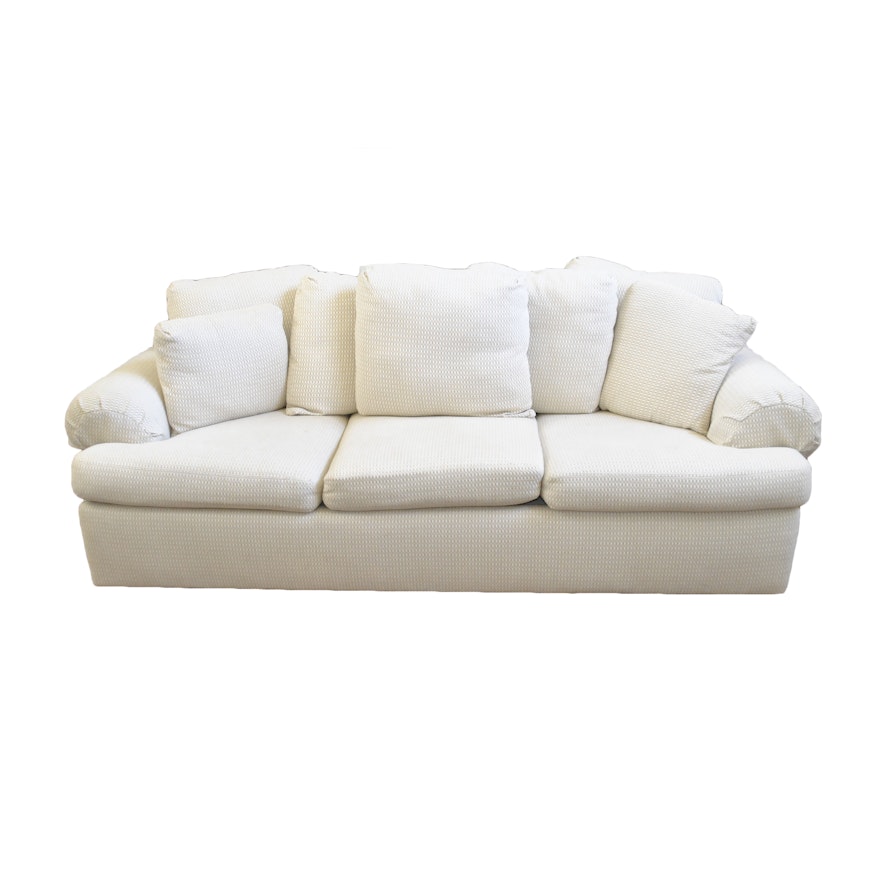 White Upholstered Sofa by Drexel