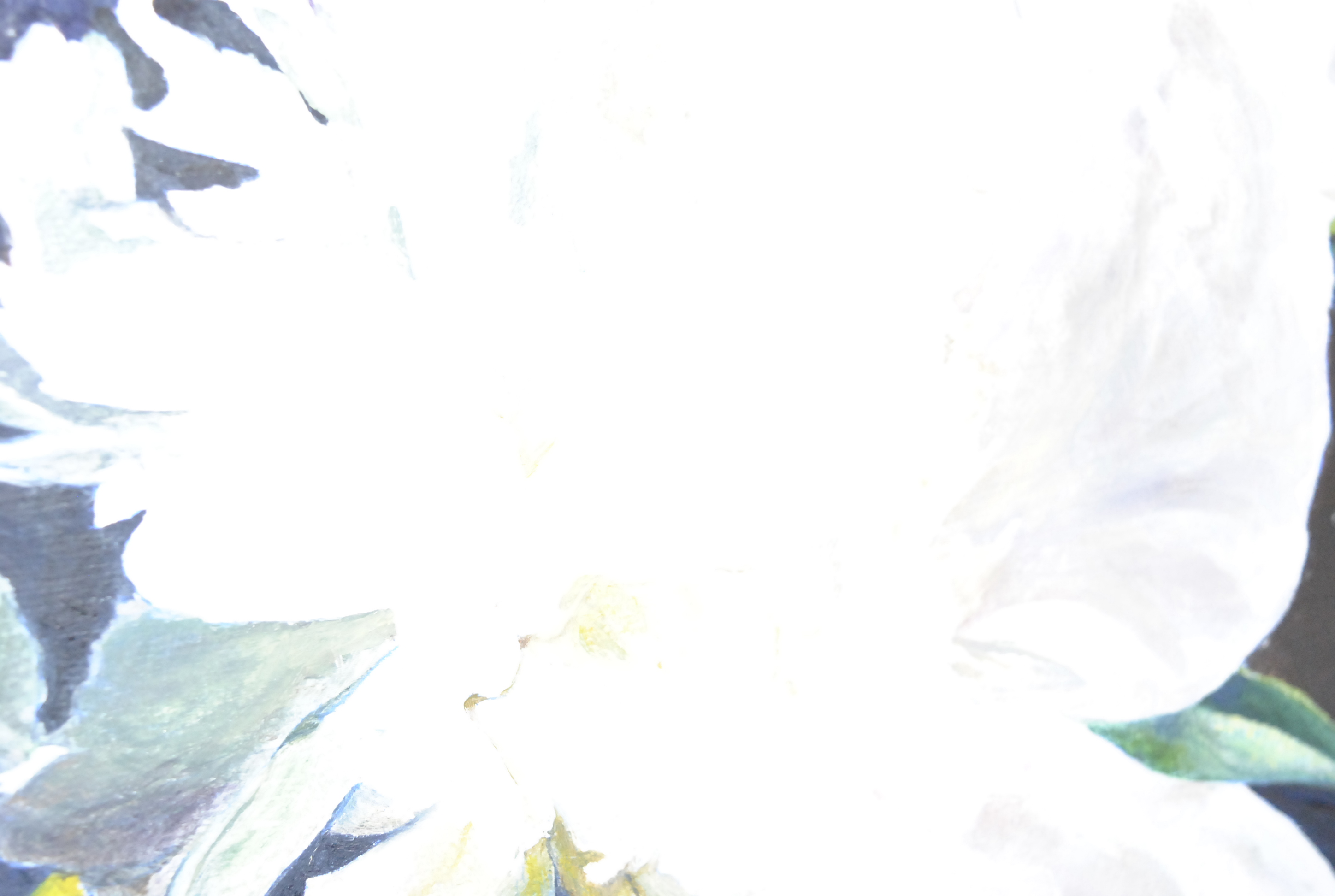 J. Burch Floral Acrylic Paintings