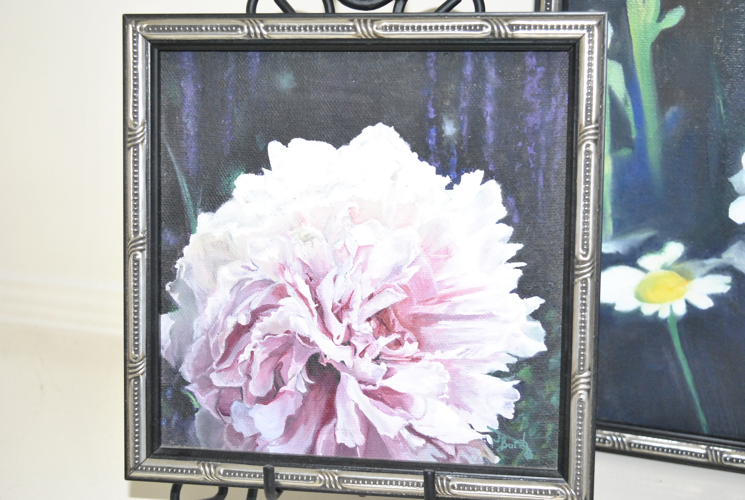 J. Burch Floral Acrylic Paintings