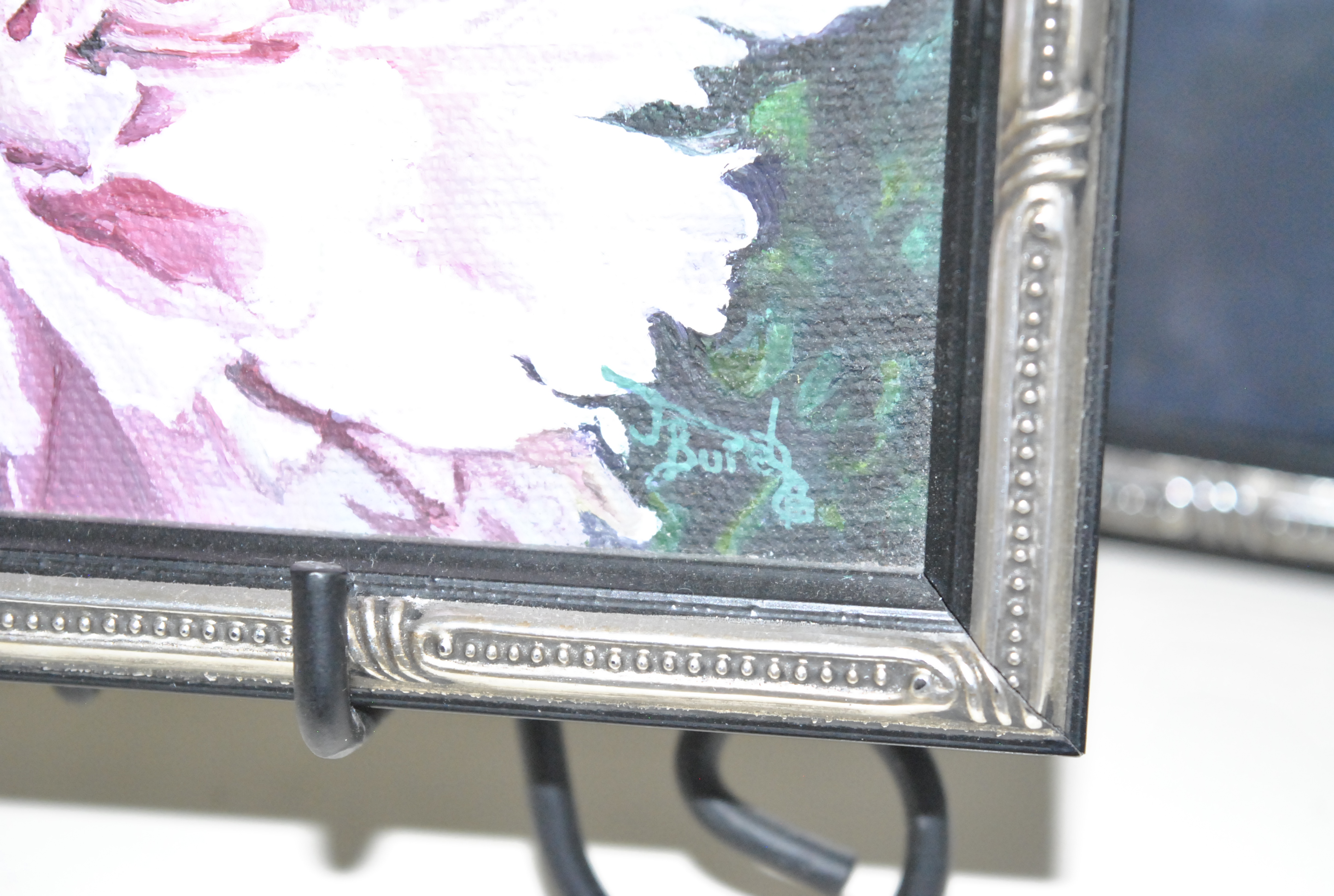 J. Burch Floral Acrylic Paintings