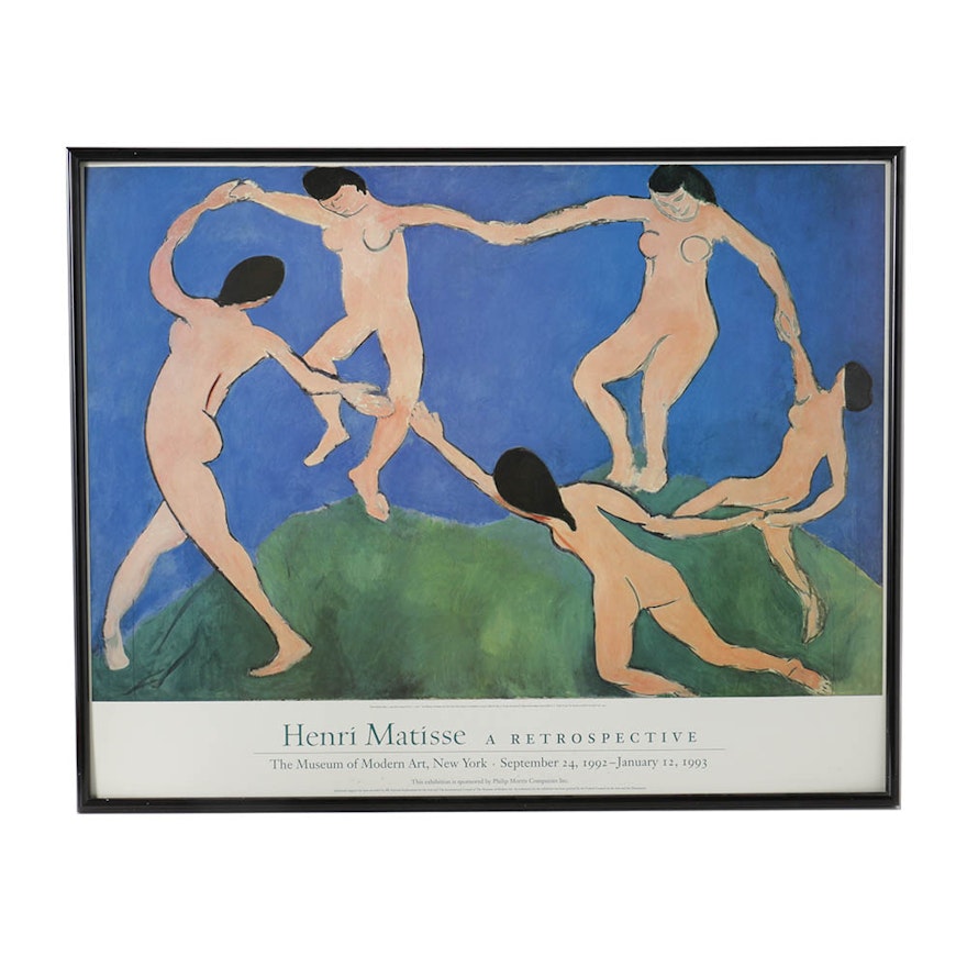After Henri Matisse Offset Lithograph Exhibition Poster