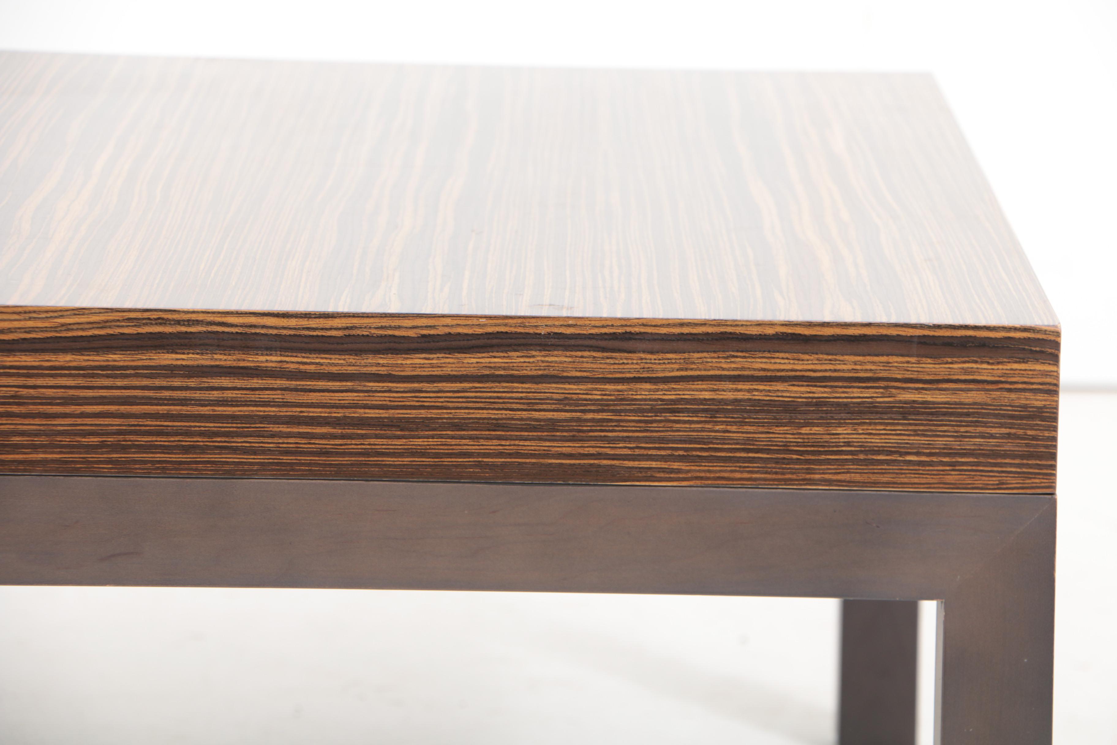 Custom Designed and Fabricated Zebrawood Coffee Table