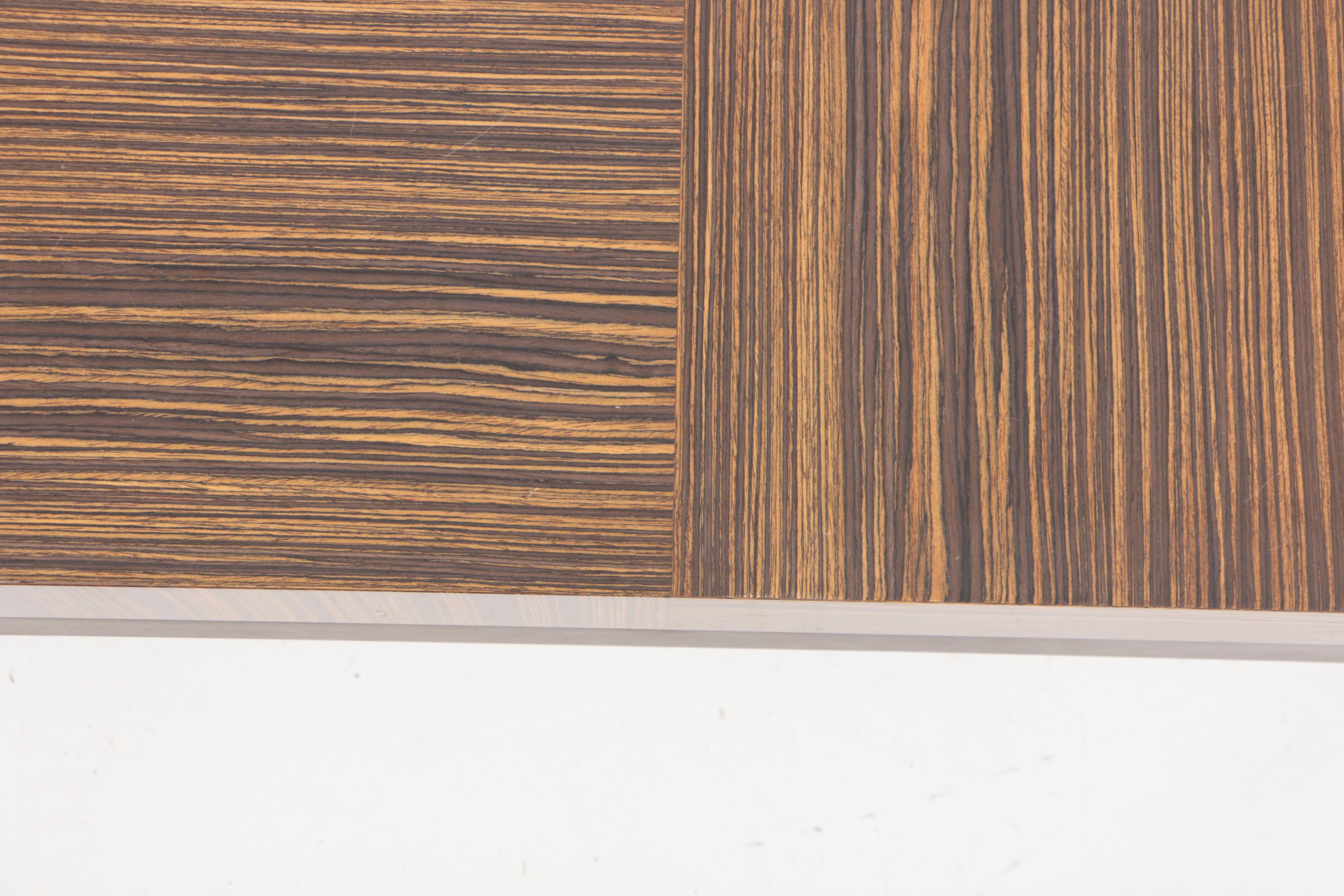 Custom Designed and Fabricated Zebrawood Coffee Table