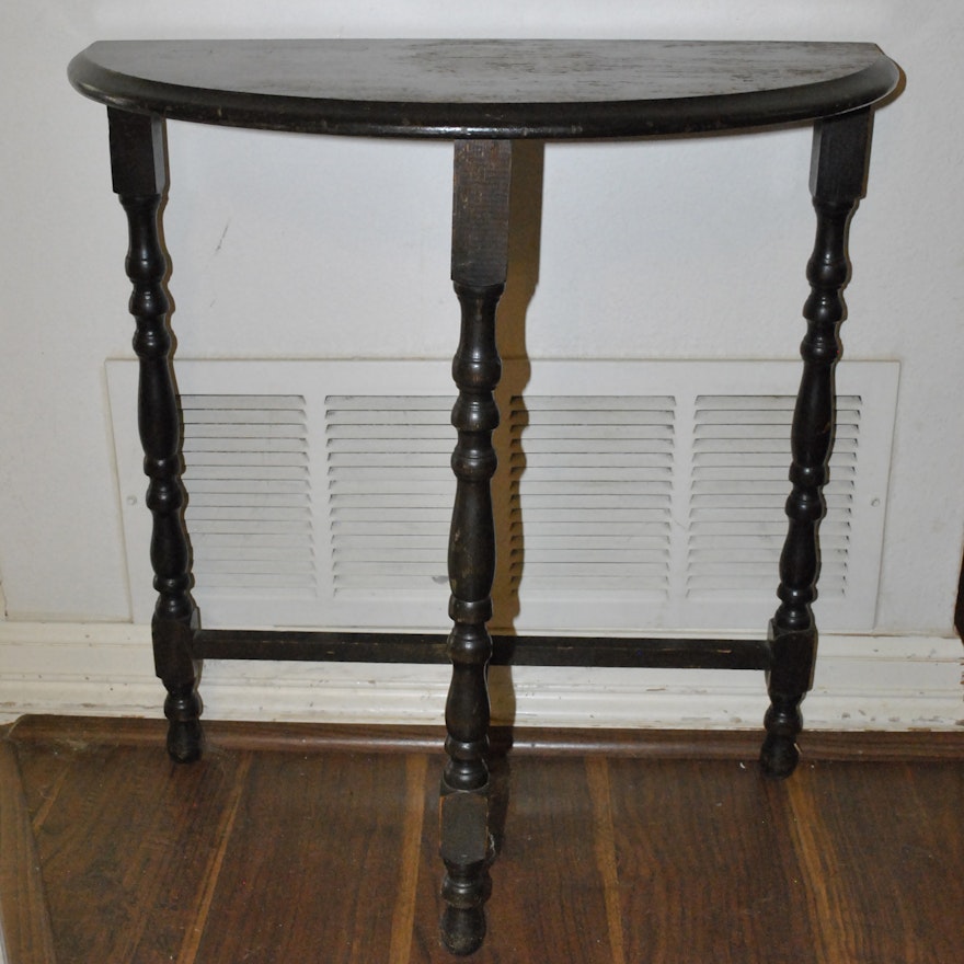 Demilune Table with Turned Legs