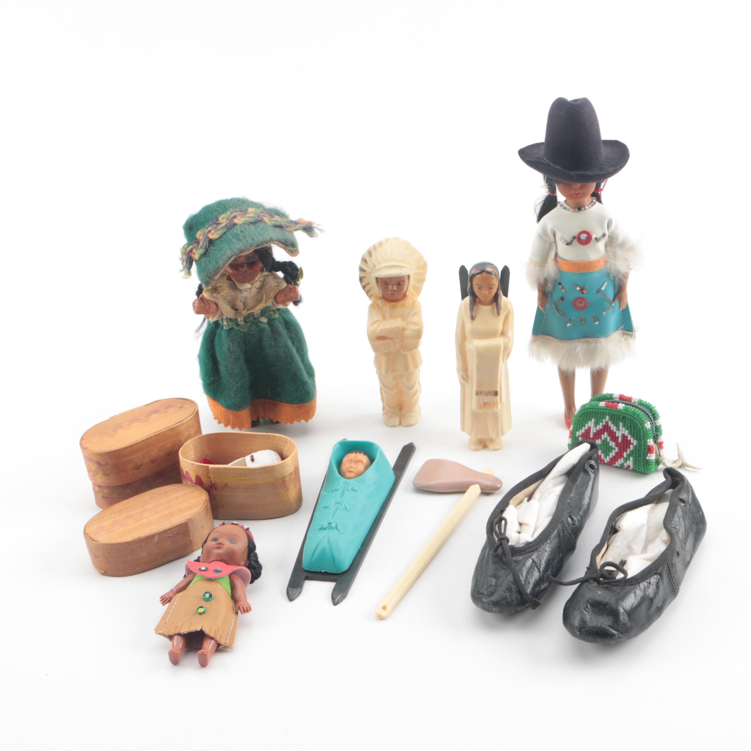 Vintage Native American Style Celluloid Dolls from the St. Labre Indian School