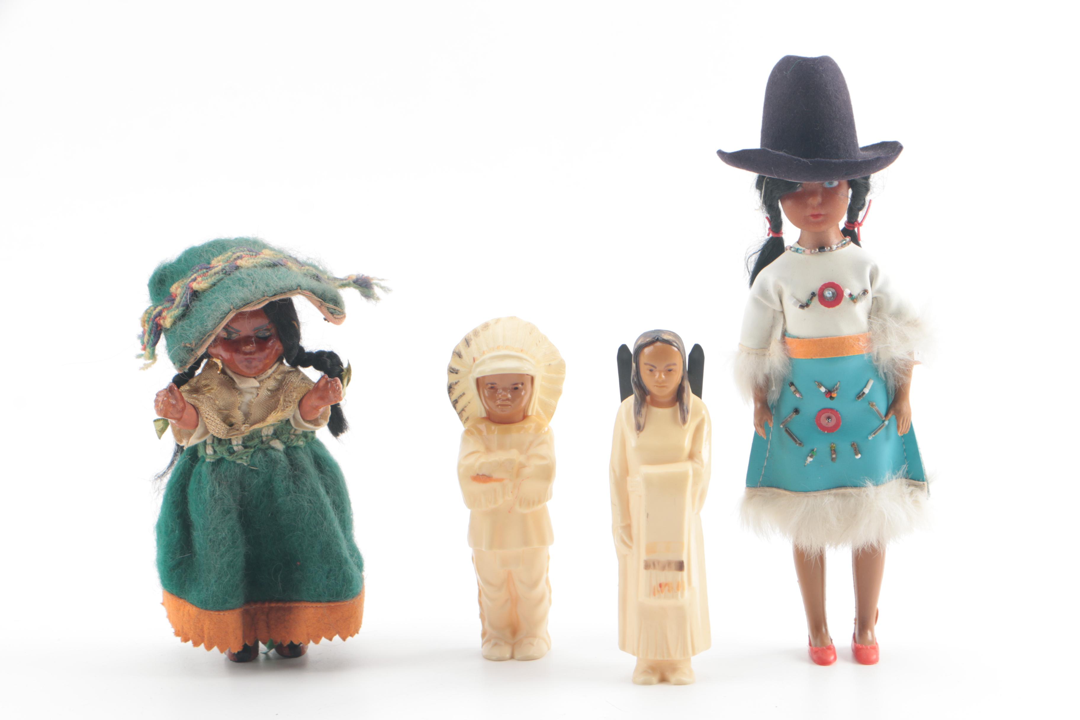 Vintage Native American Style Celluloid Dolls from the St. Labre Indian School