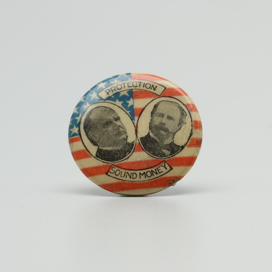 Election of 1896 William McKinley Political Pin