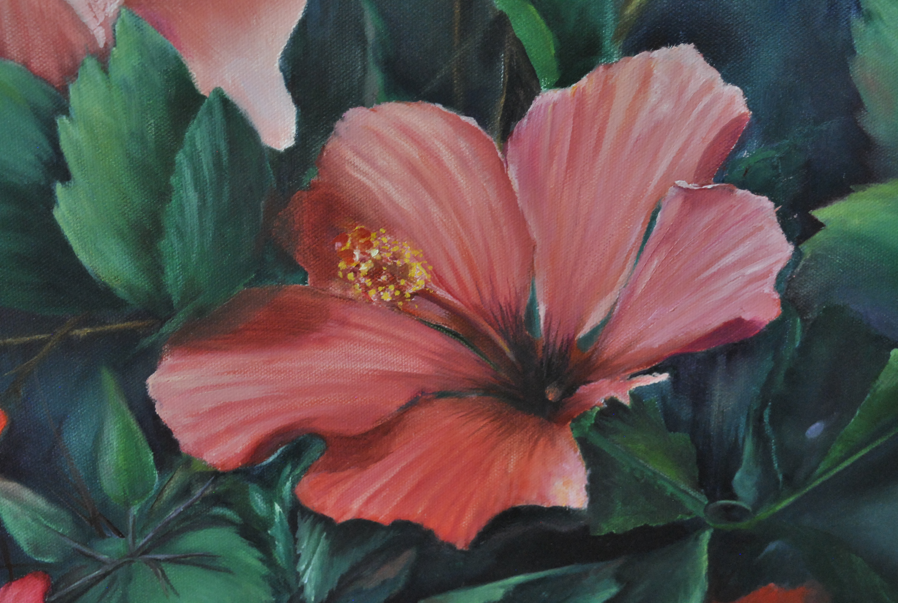 J. Burch Acrylic Painting of Flowers