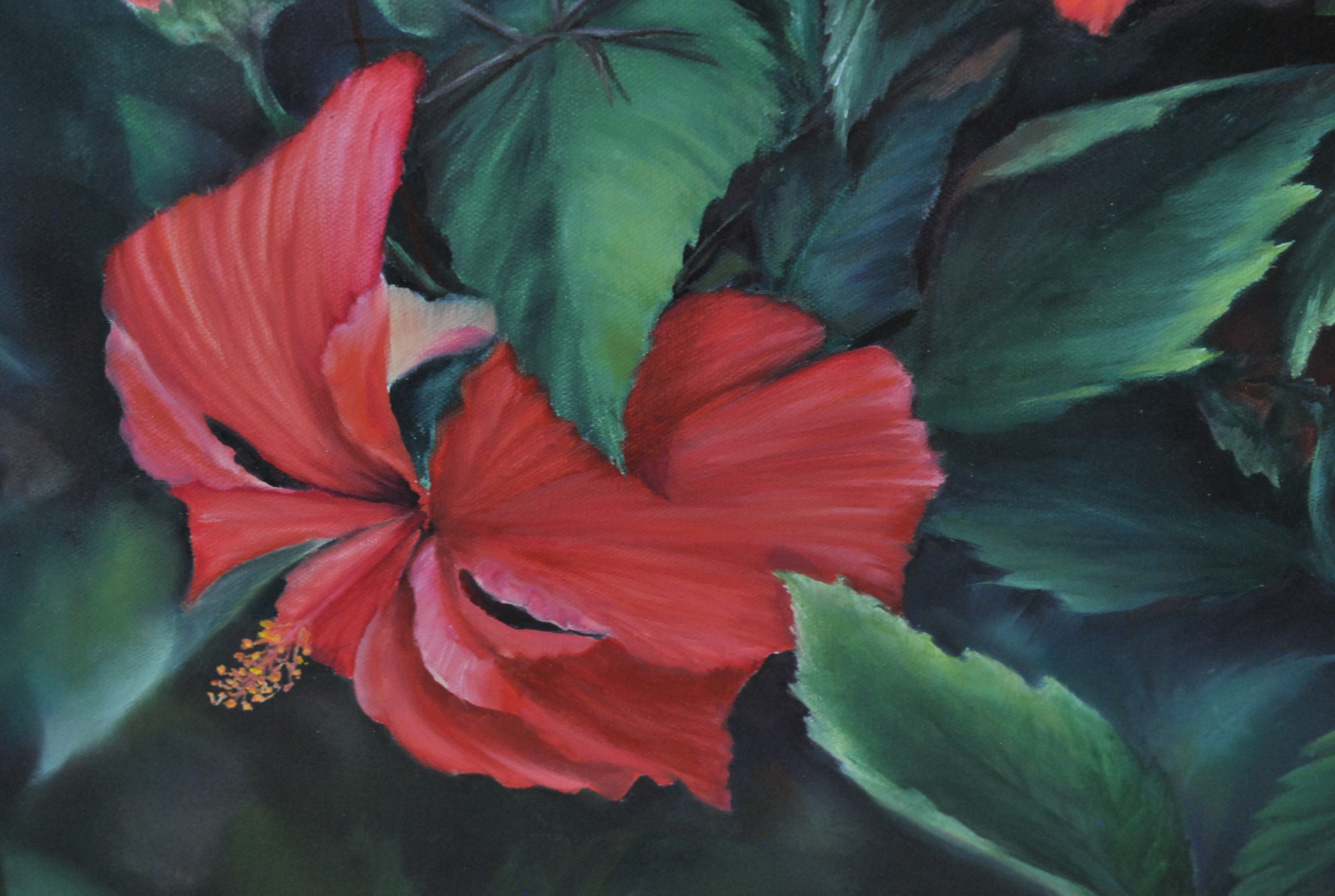 J. Burch Acrylic Painting of Flowers