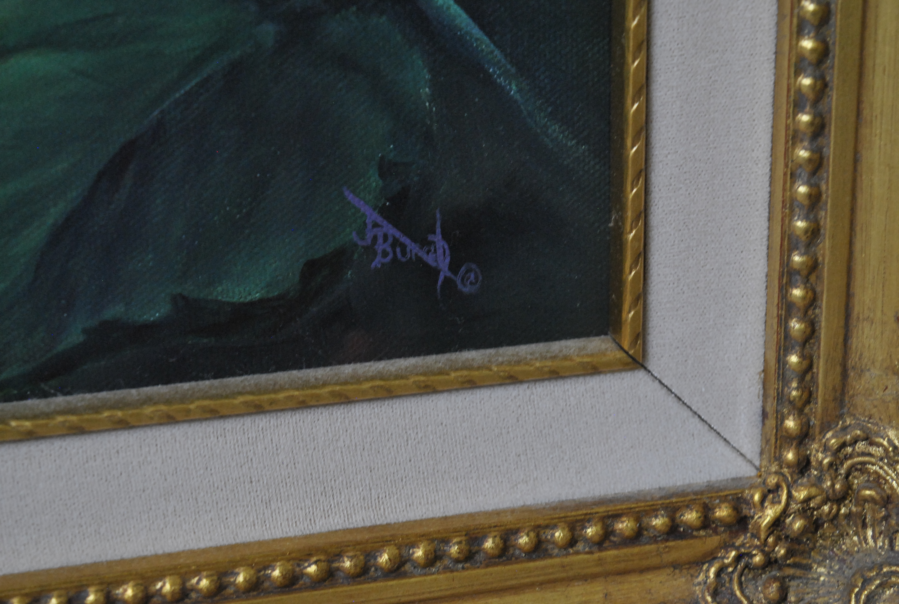 J. Burch Acrylic Painting of Flowers