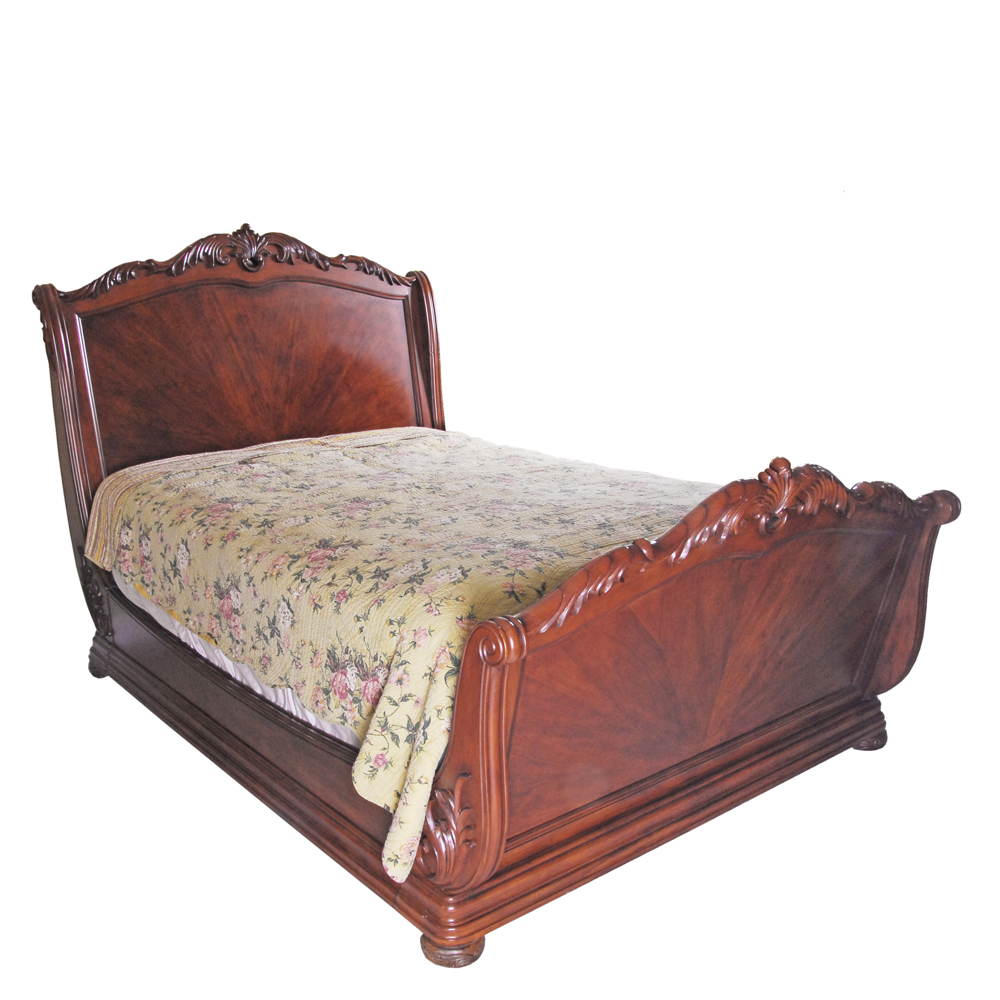 Mahogany Sleigh Bed by American Drew Bob Mackie Home EBTH