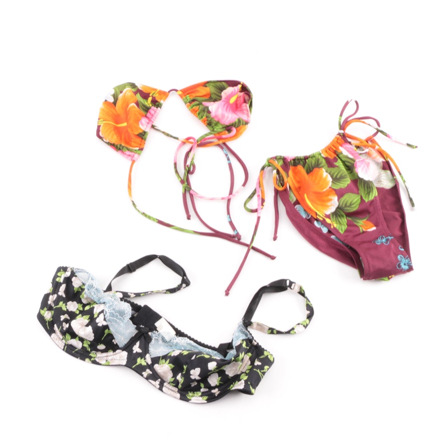 Dolce & Gabbana Floral String Bikini and Bra