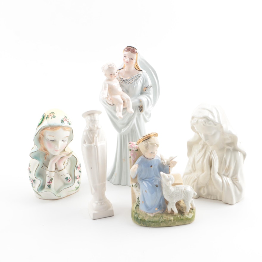 Vintage Religious Figures including Artmark and Florence Ceramics