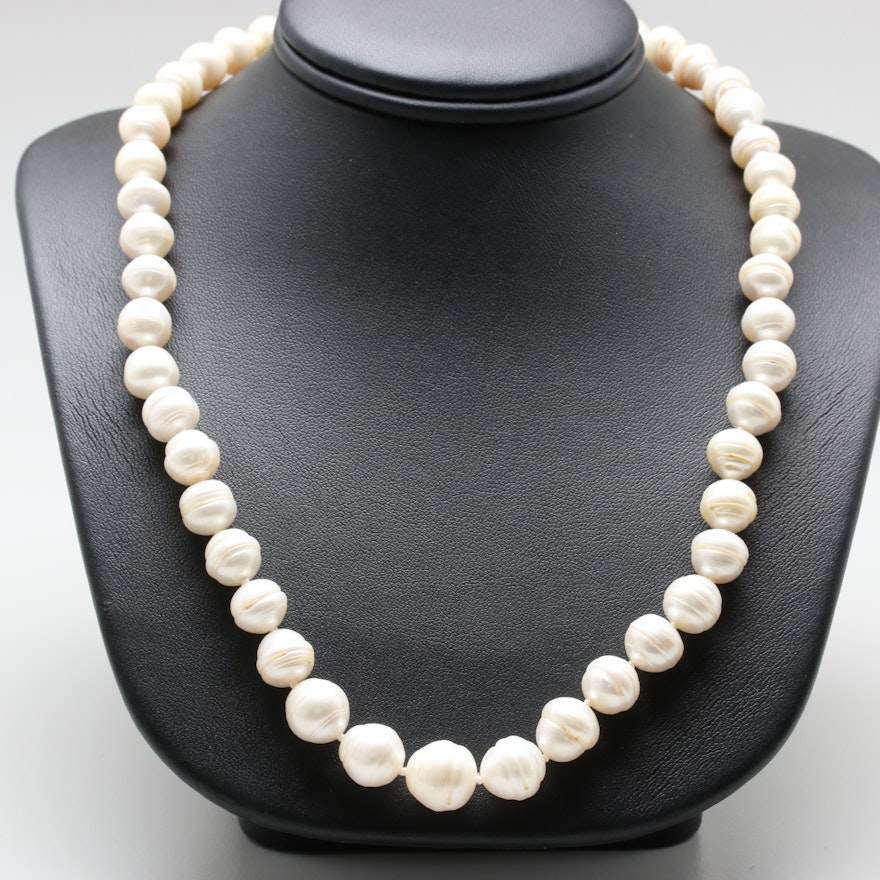 14K Yellow Gold Cultured Pearl Necklace