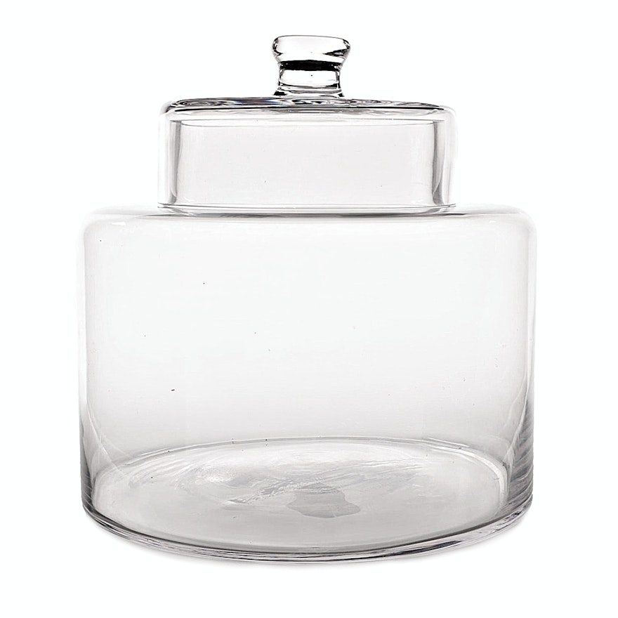 Extra Large Lidded Glass Cookie Jar