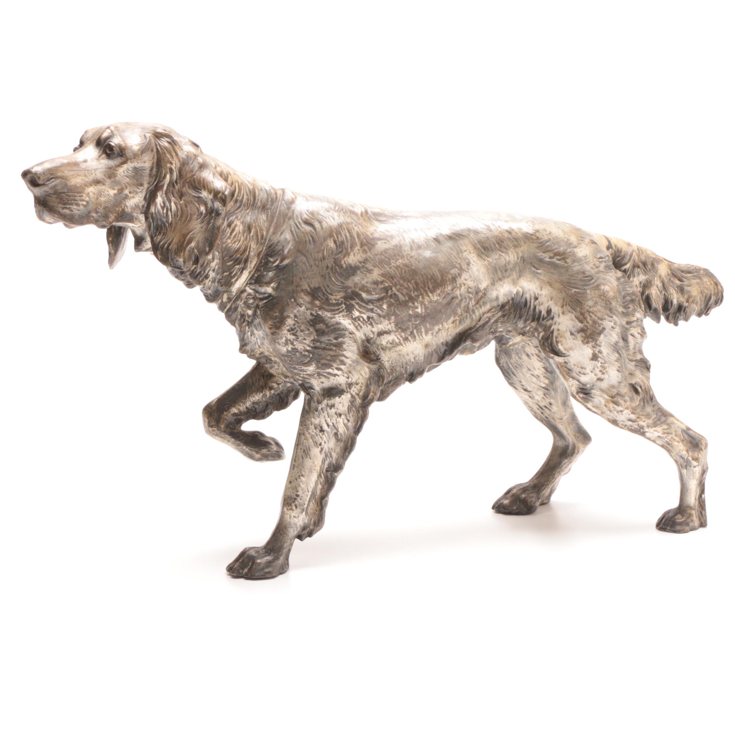 Large Metal Spaniel Dog Figurine