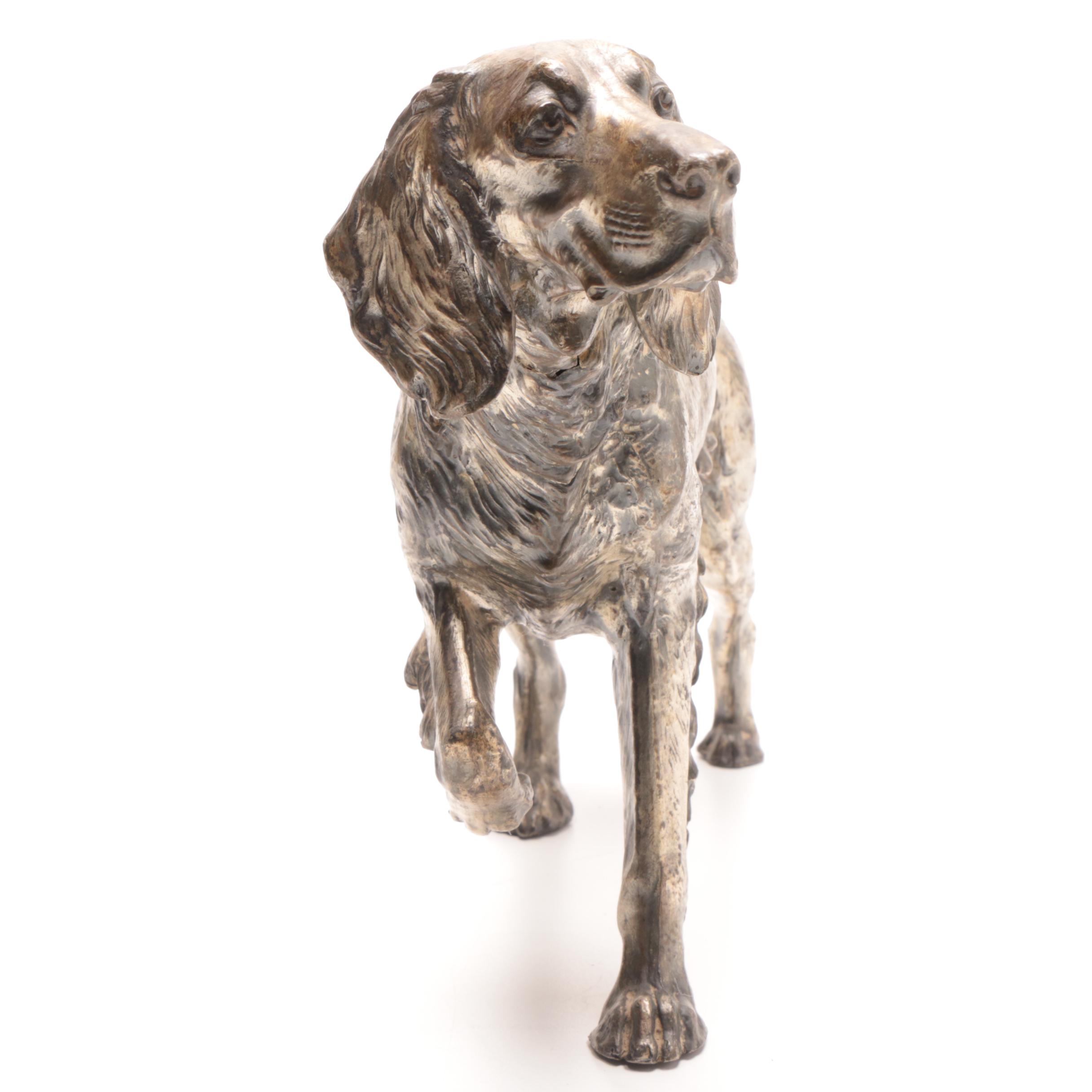 Large Metal Spaniel Dog Figurine