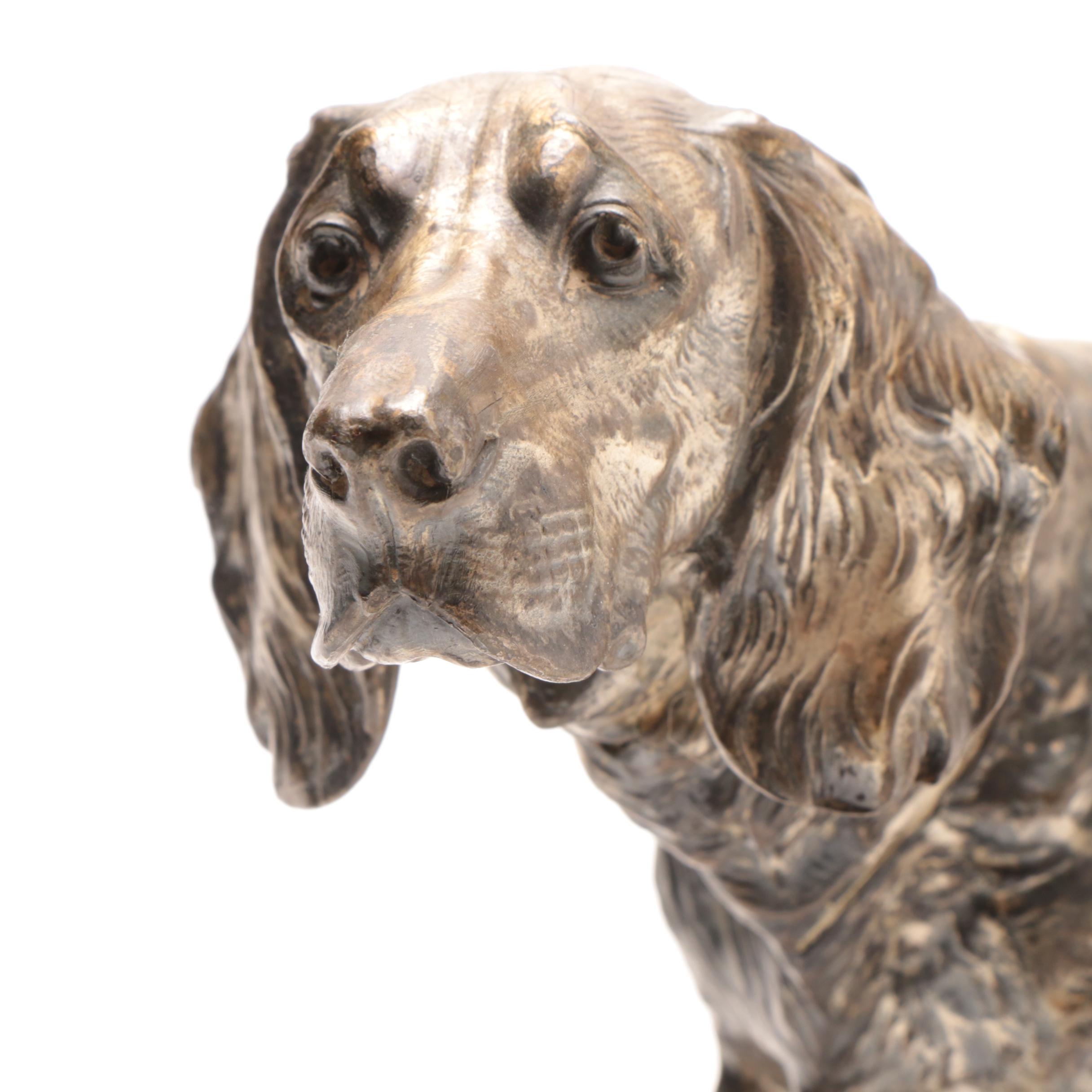 Large Metal Spaniel Dog Figurine