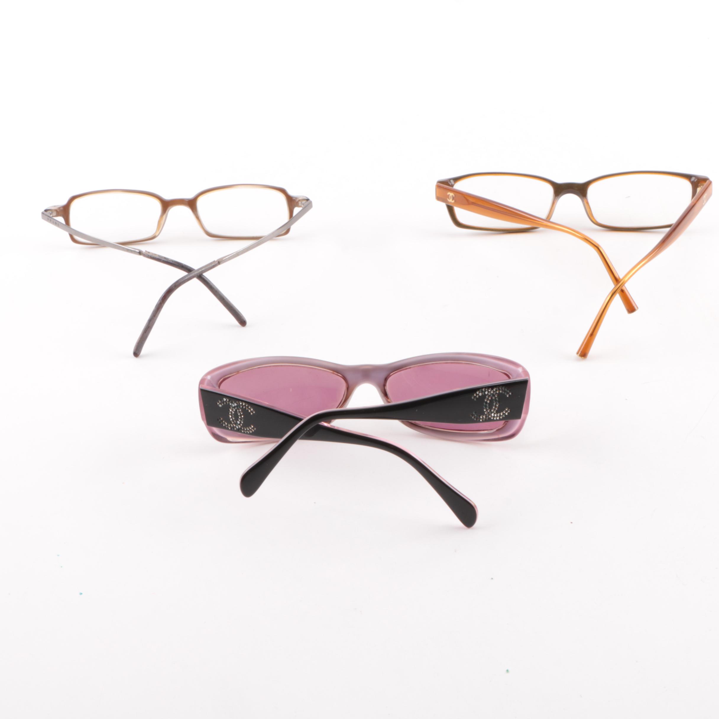 Chanel Sunglasses with Chanel and Prada Eyeglasses