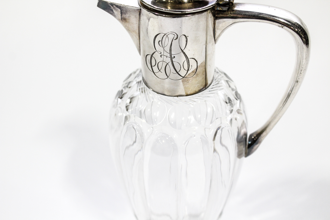 Victorian Silver Plate and Glass Claret Jug, by John Grinsell & Sons