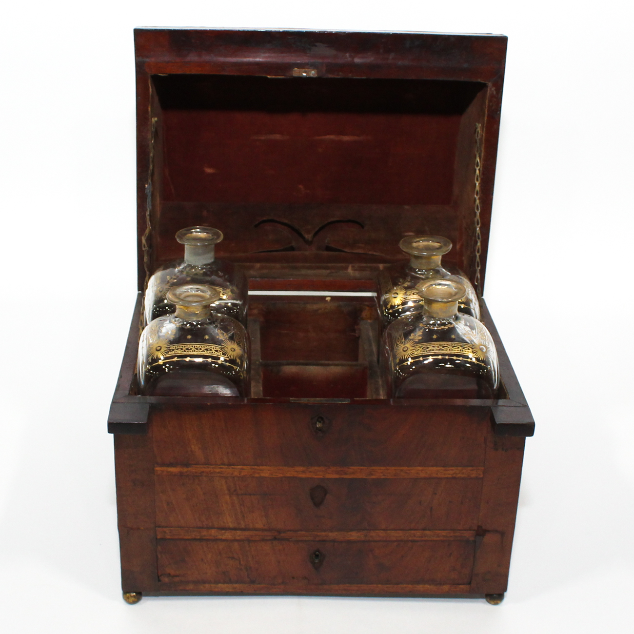 Dutch Mahogany Bureau-Form Decanter Box, Early 19th Century