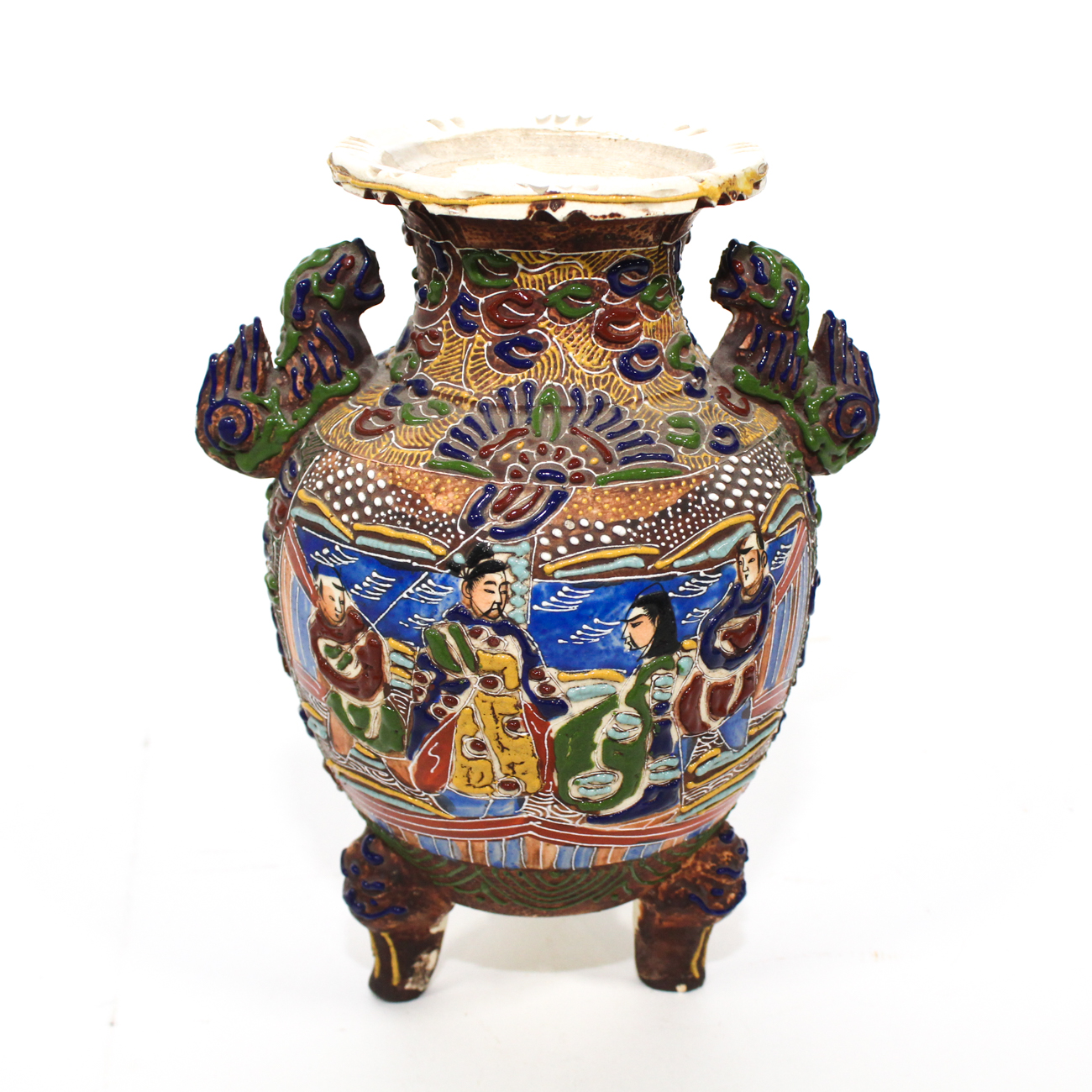 Vintage Japanese Satsuma Pottery Vase