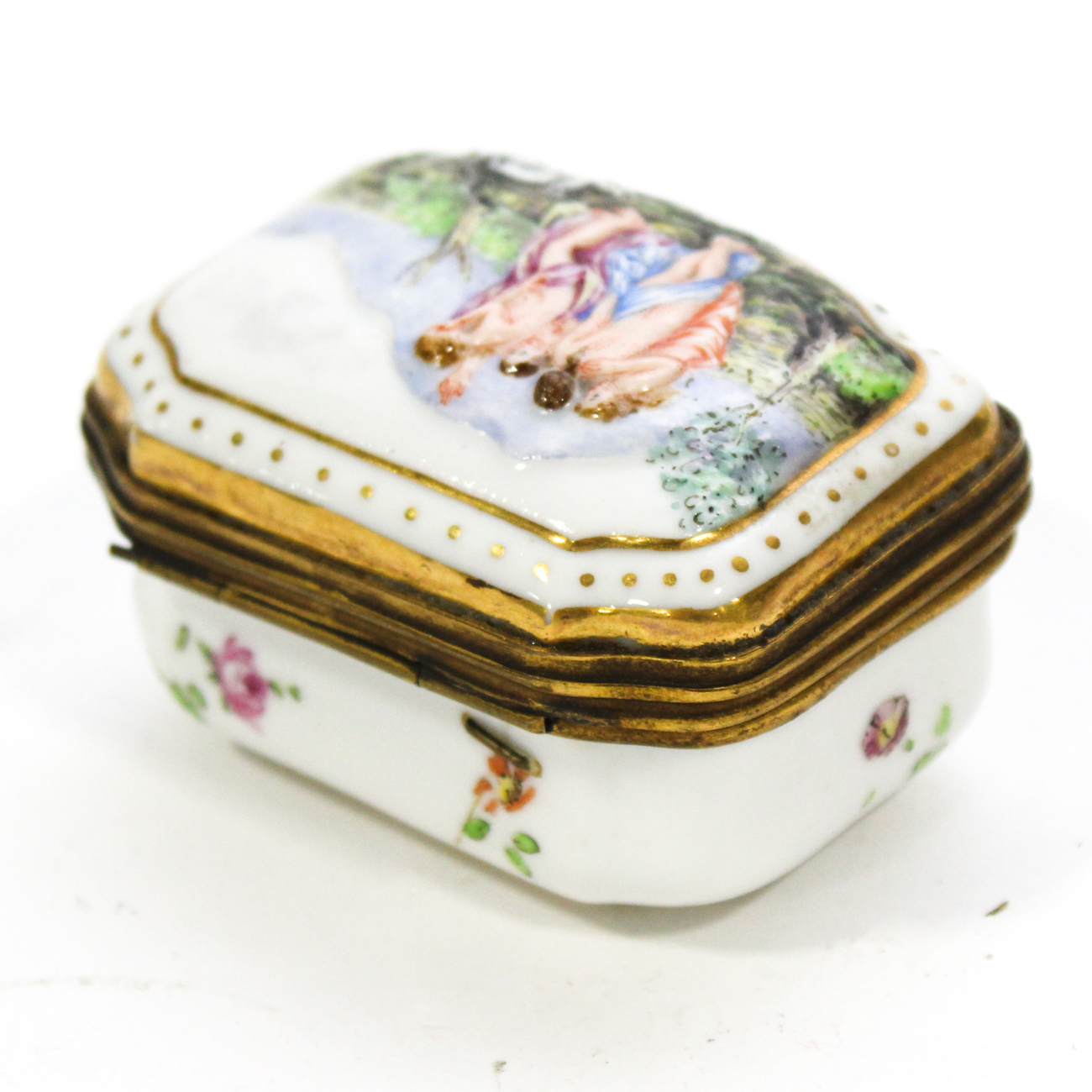 Four French and Italian Porcelain Patch Boxes, 20th Century