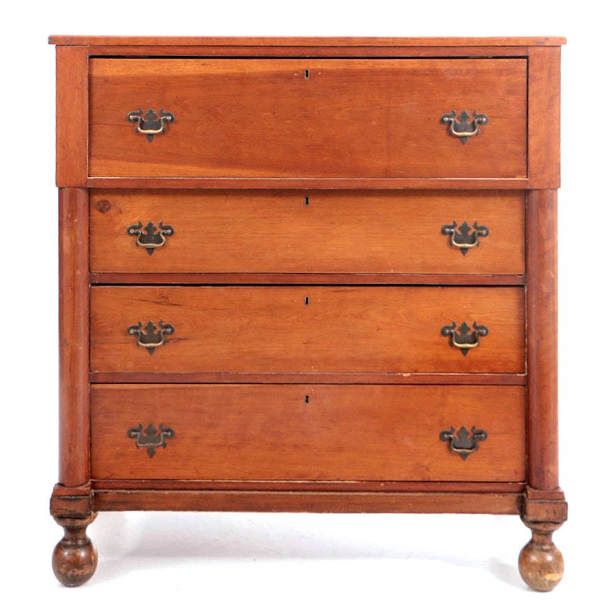 Antique Empire Cherry Wood Chest of Drawers